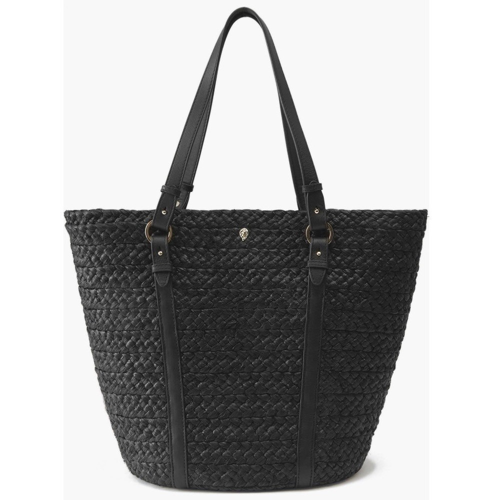 Helen Kaminski Pinimil Bridle Raffia Tote Bag, Black, Designer Luxury, Nwt